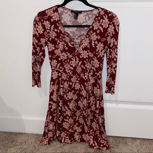 Forever 21 Maroon Floral Dress